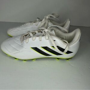 Adidas Copa Pure.4 FxG soccer cleats in white/black and neon yellow Size 3 Youth